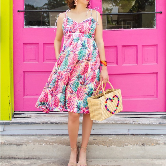 NWT J.Crew Pineapple Print Dress 10T